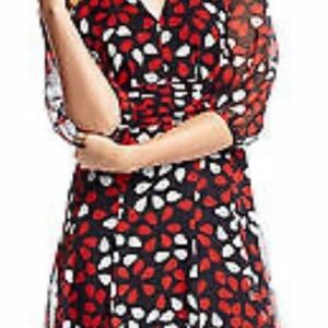 Diane von Furstenberg Fleurette Dress Size Black red white silk Sz 0